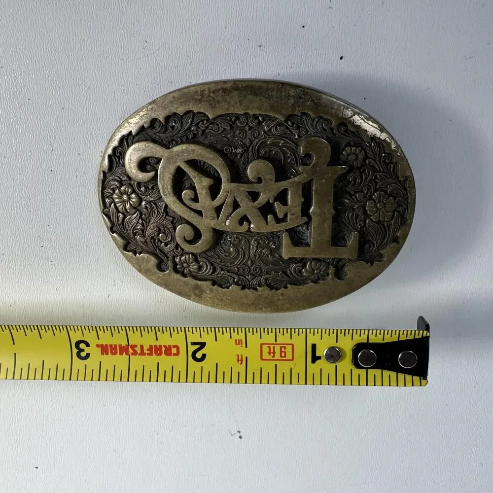 Texas Belt Buckles Lot Mens Brass Western Floral State Of Texas Key Holder
